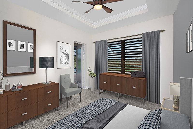 Architectural House Design - Interior - Bedroom for Mediterranean House Plan #938-90 - 4 bed, 3 bath