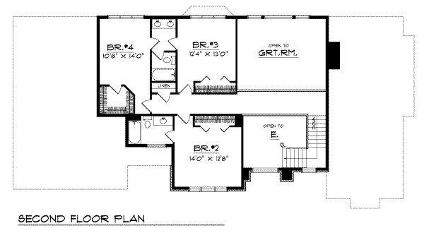 House Plan Design - European Floor Plan - Upper Floor Plan #70-485