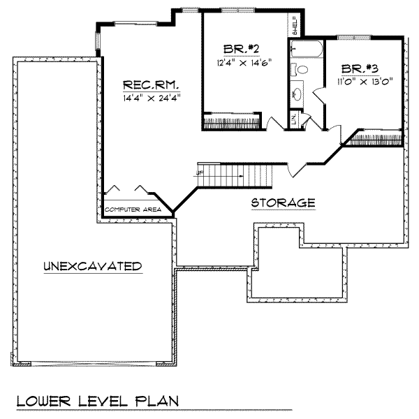 Dream House Plan - Traditional Floor Plan - Lower Floor Plan #70-135