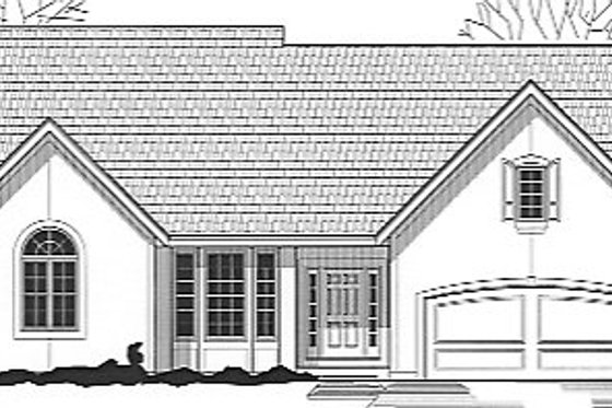Exterior - Front Elevation for European House Plan #67-674 - 4 bed, 3.5 bath
