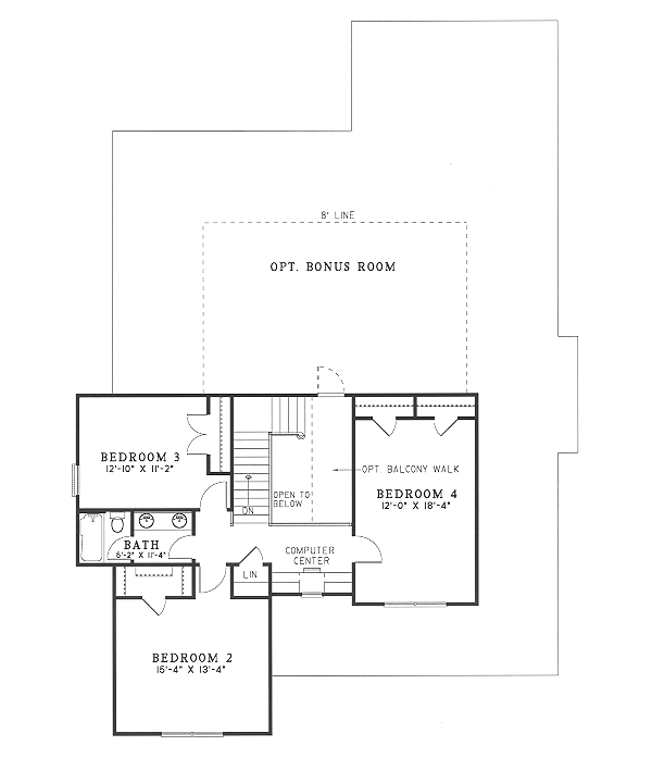 Home Plan - Southern Floor Plan - Upper Floor Plan #17-288