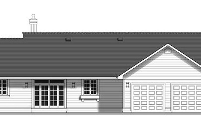 House Design - Exterior - Rear Elevation for Ranch House Plan #427-12 - 3 bed, 3 bath