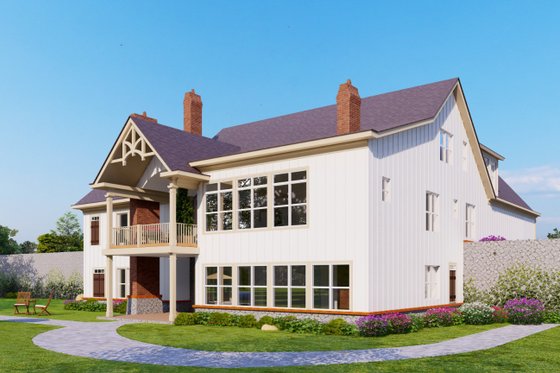 Exterior - Rear Elevation 1 for Craftsman House Plan #54-436 - 5 bed, 4.5 bath