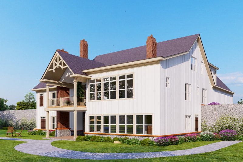 House Design - Exterior - Rear Elevation 1 for Craftsman House Plan #54-436 - 5 bed, 4.5 bath