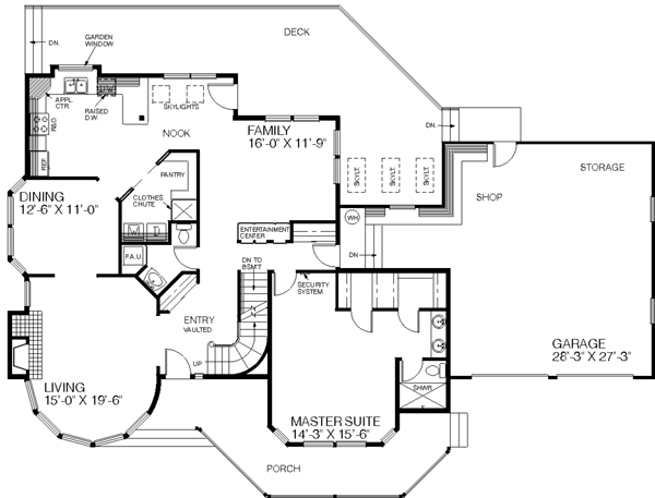 Traditional Floor Plan - Main Floor Plan #60-199