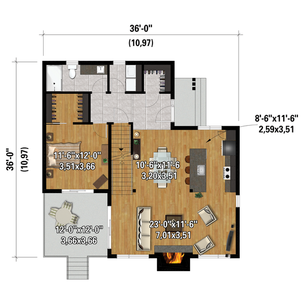 Architectural House Design - Cottage Floor Plan - Main Floor Plan #25-4923