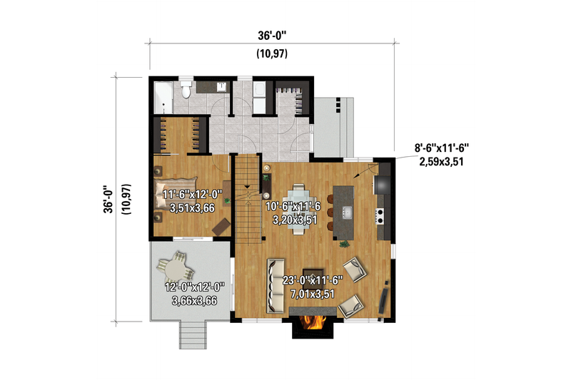 Dream House Plan - Floor Plan - Main Floor for Cottage House Plan #25-4923 - 3 bed, 1.5 bath