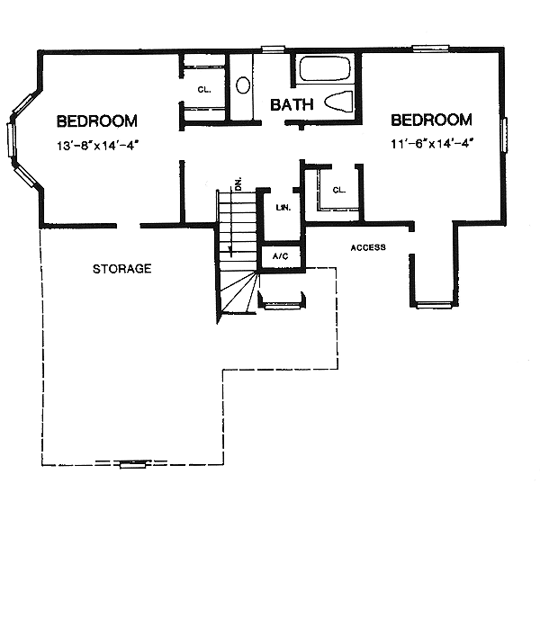 Country Floor Plan - Upper Floor Plan #14-215