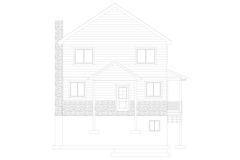 House Design - Exterior - Other Elevation 3 for Cabin House Plan #1060-451 - 4 bed, 3 bath