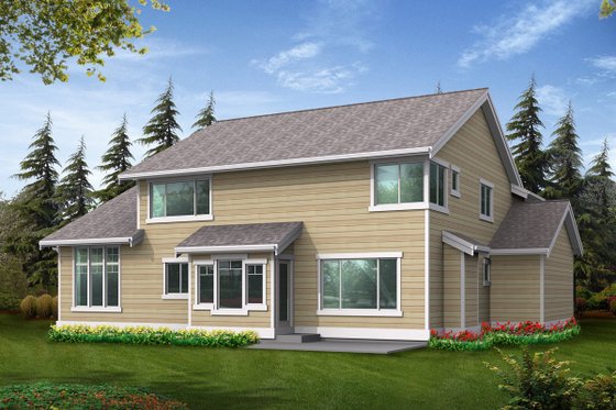 Exterior - Rear Elevation for Craftsman House Plan #132-111 - 3 bed, 3 bath