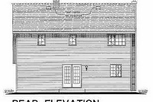Exterior - Rear Elevation for Craftsman House Plan #18-235 - 3 bed, 2.5 bath