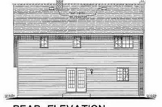 Exterior - Rear Elevation for Craftsman House Plan #18-235 - 3 bed, 2.5 bath