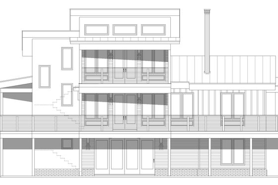 Exterior - Rear Elevation for Modern House Plan #932-550 - 3 bed, 3 bath