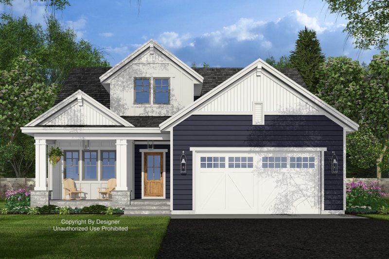 House Blueprint - Craftsman Exterior - Front Elevation Plan #51-1406