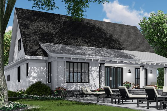 Exterior - Rear Elevation 1 for Farmhouse House Plan #51-1146 - 3 bed, 3.5 bath