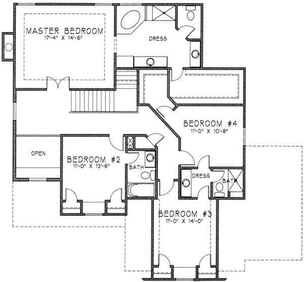 European Floor Plan - Upper Floor Plan #6-214