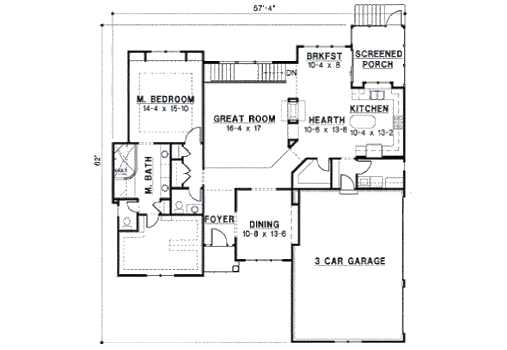 Traditional Style House Plan - 3 Beds 2.5 Baths 2966 Sq/Ft Plan #67-353 ...