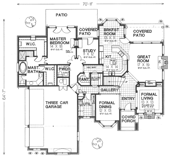 European Floor Plan - Main Floor Plan #310-339