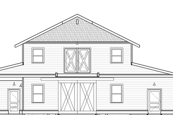 Exterior - Other Elevation for Farmhouse House Plan #895-116, 1 bath