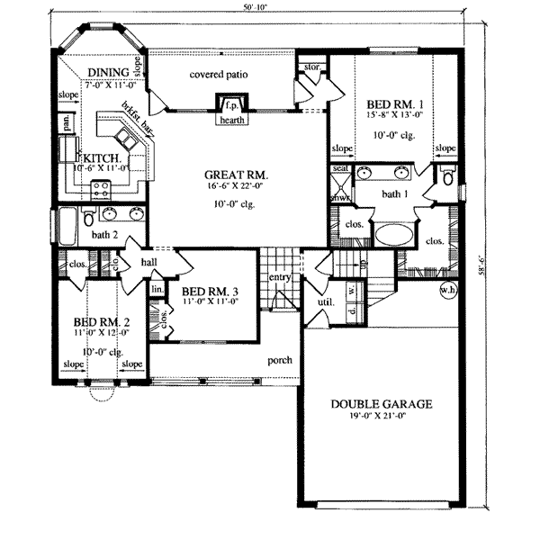 Traditional Floor Plan - Main Floor Plan #42-313