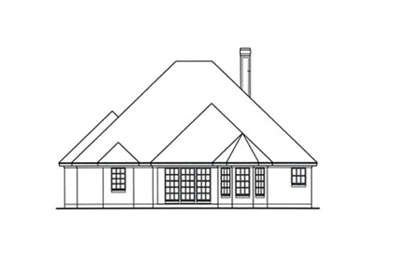 Exterior - Rear Elevation for Traditional House Plan #42-386 - 4 bed, 2 bath
