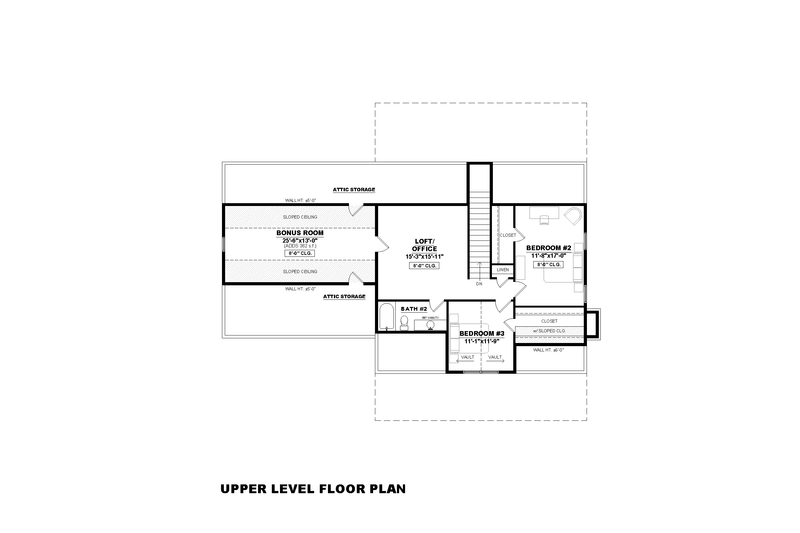 Architectural House Design - Floor Plan - Upper Floor for Farmhouse House Plan #1117-35 - 3 bed, 2.5 bath