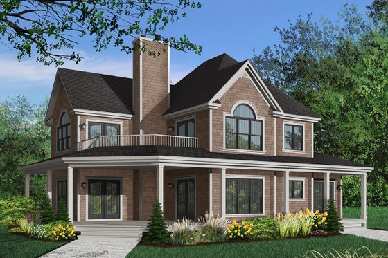Exterior - Front Elevation 3 for Farmhouse House Plan #23-383 - 4 bed, 3.5 bath