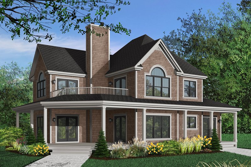 House Plan Design - Exterior - Front Elevation 3 for Farmhouse House Plan #23-383 - 4 bed, 3.5 bath