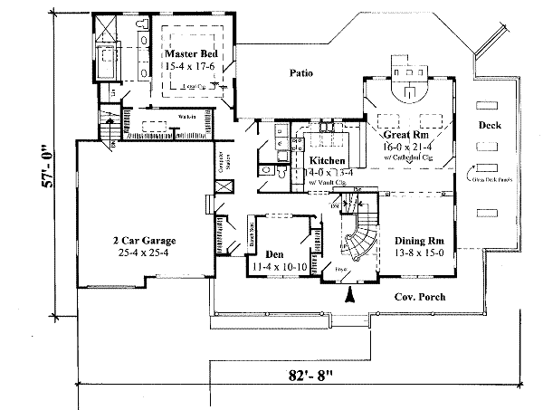 Country Floor Plan - Main Floor Plan #75-177