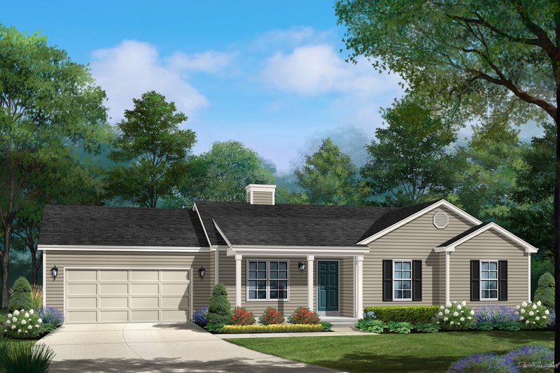 House Blueprint - Ranch Exterior - Front Elevation Plan #22-620