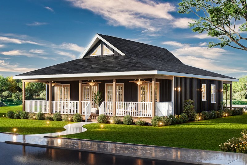 Home Plan - Exterior - Front Elevation 4 for Contemporary House Plan #54-665 - 4 bed, 2 bath