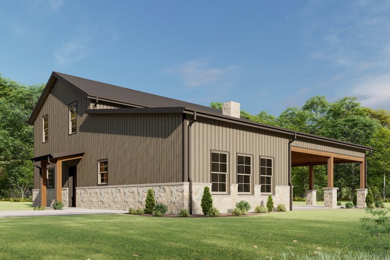 Barndominium Style House Plan - 3 Beds 2.5 Baths 2148 Sq/Ft Plan #1092 ...