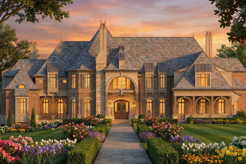 House Plan Design - Exterior - Front Elevation 5 for European House Plan #119-167 - 5 bed, 6.5 bath