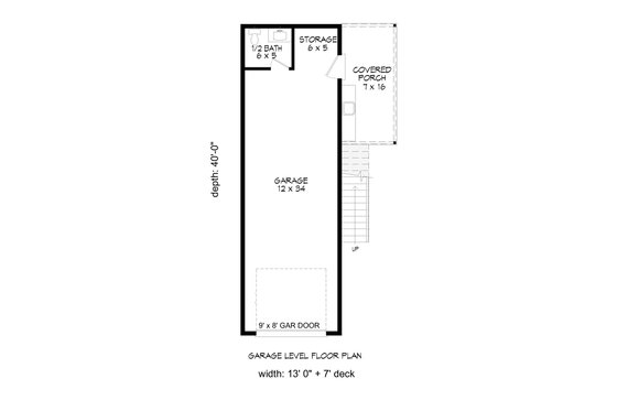 Floor Plan - Main Floor for Country House Plan #932-291, 1.5 bath