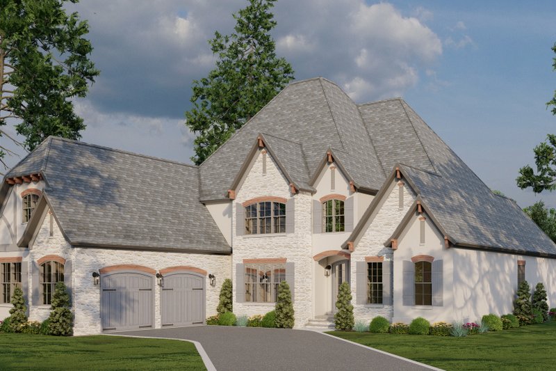 Dream House Plan - Exterior - Front Elevation 3 for European House Plan #923-31 - 4 bed, 3.5 bath