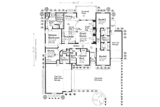 Floor Plan - Main Floor for European House Plan #310-966 - 3 bed, 3 bath