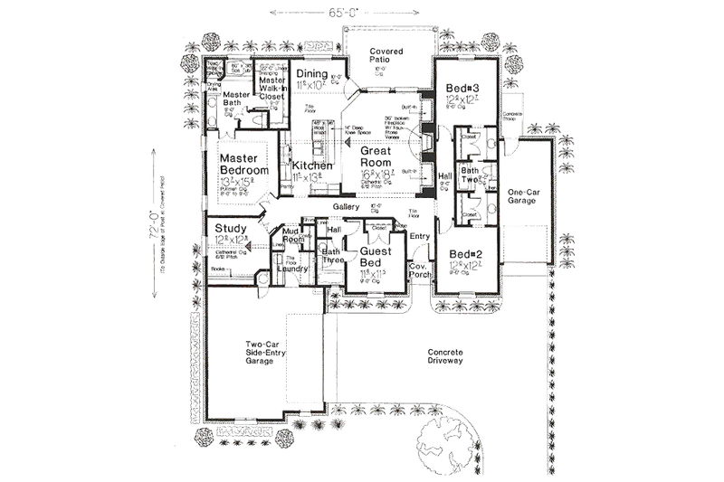 Home Plan - Floor Plan - Main Floor for European House Plan #310-966 - 3 bed, 3 bath