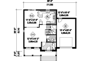 Floor Plan - Main Floor for Country House Plan #25-4570 - 3 bed, 1 bath