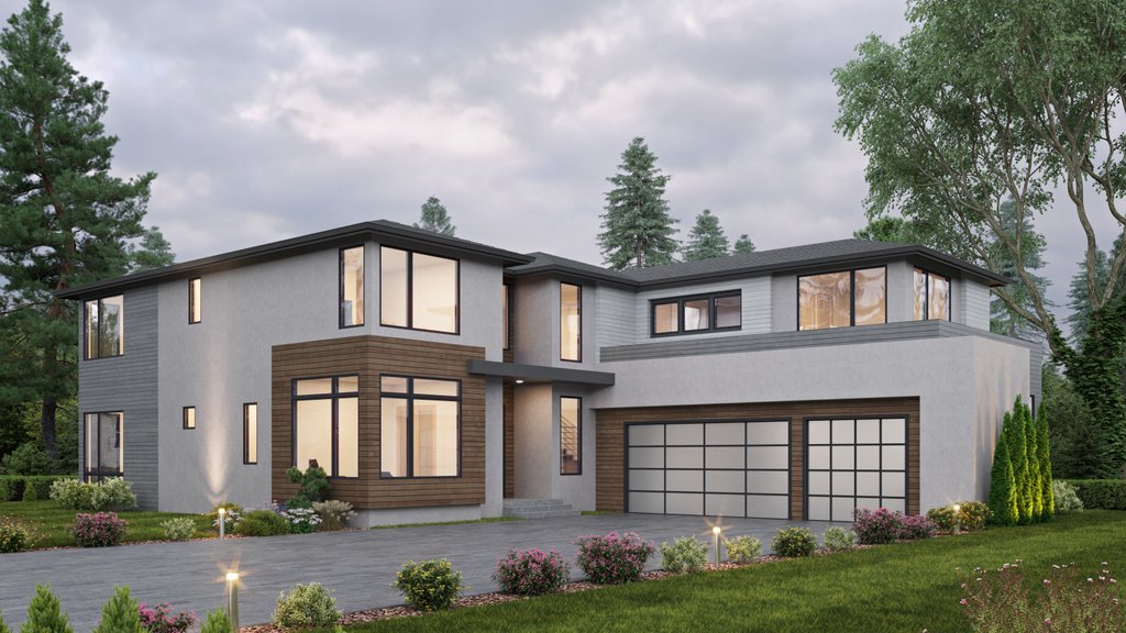 Contemporary Style House Plan - 4 Beds 4.5 Baths 4404 Sq/Ft Plan #1066 ...