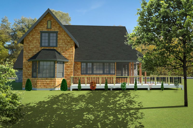 House Design - Exterior - Rear Elevation for Cottage House Plan #1070-213 - 2 bed, 2.5 bath