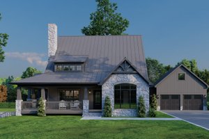 Cabin Exterior - Front Elevation Plan #923-415
