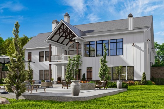 Exterior - Rear Elevation for Craftsman House Plan #54-585 - 3 bed, 3.5 bath