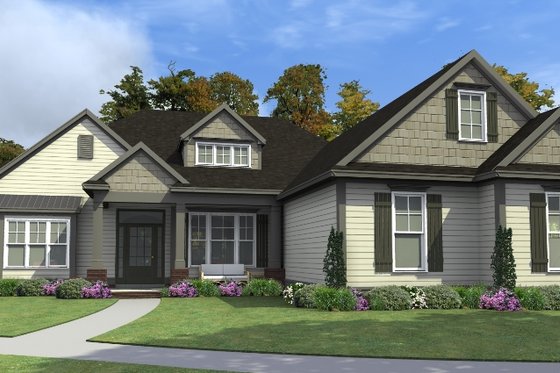 Exterior - Front Elevation for Traditional House Plan #63-402 - 4 bed, 3 bath