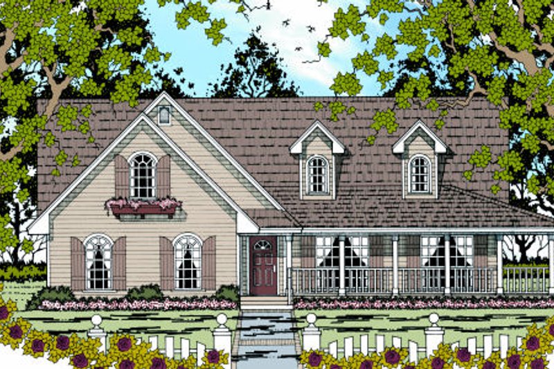 Dream House Plan - Farmhouse Exterior - Front Elevation Plan #42-364