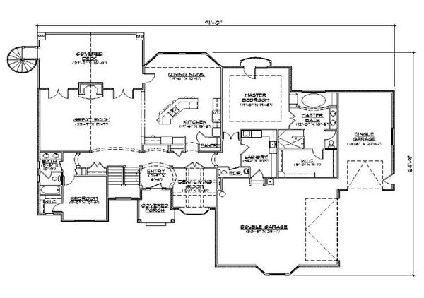Architectural House Design - European Floor Plan - Main Floor Plan #5-353