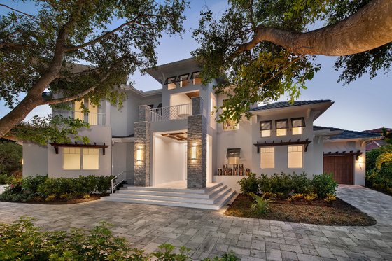 Exterior - Front Elevation for Contemporary House Plan #548-25 - 5 bed, 6.5 bath