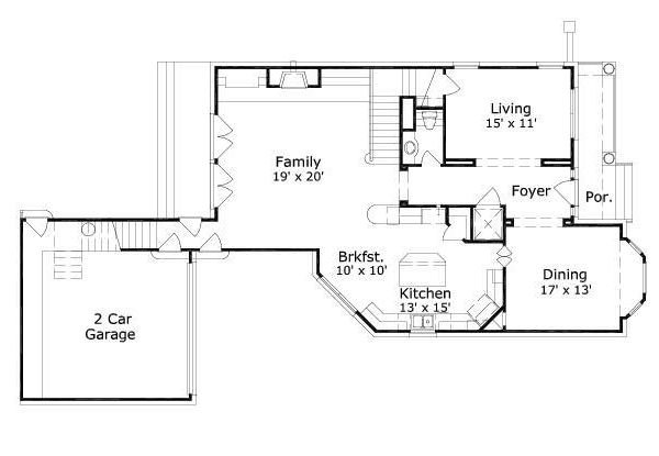Floor Plan - Main Floor for European House Plan #411-600 - 4 bed, 4.5 bath