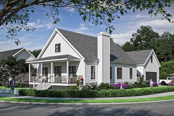 Exterior - Front Elevation for Farmhouse House Plan #312-715 - 3 bed, 2 bath