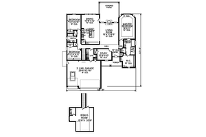 Floor Plan - Main Floor for European House Plan #65-543 - 3 bed, 2.5 bath