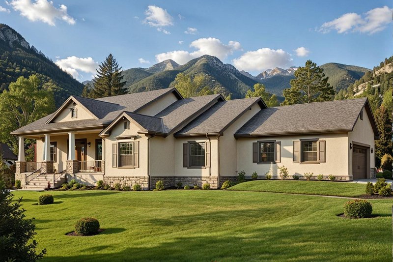 Exterior - Front Elevation 2 for Traditional House Plan #117-164 - 3 bed, 2 bath